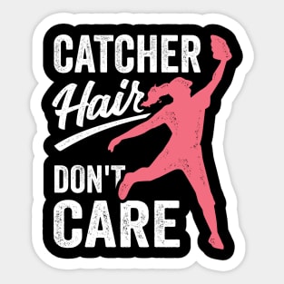 Catcher Hair Baseball Softball Girl Player Gift Sticker